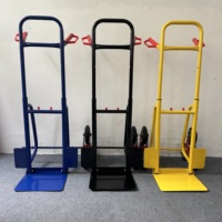 Chariot à main pliable et rétractable en métal, robuste, pour monter les escaliers, avec roues pleines de 6 pouces, disponible en version OEM pour outils