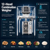 Machine d'emballage automatique multi-têtes pour noix, 20-45 sachets/min, pour noix, bonbons, snacks, fruits secs, amandes, cacahuètes, snacks soufflés