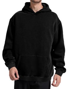 Sweat-shirt à capuche zippé pour homme, coupe classique, couleur unie, effet délavé, design brodé 3D, collection automne - Product Image 2