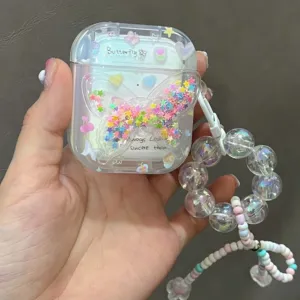 Papillon sables mouvants 3d mignon fleur amour boîte de charge sans fil pour <span class=keywords><strong>apple</strong></span> airpods 1 2 pro 3 2e étui pour écouteurs - Product Image 1