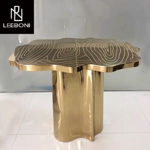 Đồ Nội Thất Nhà Thiết Kế Độc Đáo Bàn Tiệc Thép Không Gỉ Vàng 6 Chỗ Ngồi Sang Trọng Bàn Ăn - Product Image 5