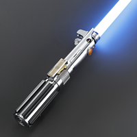 Sable de luz de Anakin Skywalker EP3 con cámara de cristal giratoria, Neopixel, Smooth Swing, Proffie, empuñadura metálica, espada láser coleccionable