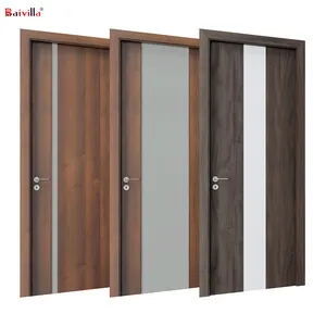 Paling Populer produsen kualitas tinggi kamar internal flush pintu kayu desain kamar tidur interior modern pintu kayu