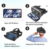 Lunettes de réalité virtuelle 3D G15 à fixation sur la tête pour téléphones mobiles, films, jeux, casques intelligents