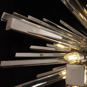 Lampada a Sospensione Industriale LED Spark Ball 36 Pollici, Stile Sputnik Dandelion, Creativa Retrò per Sala da Pranzo, Luce Pendente Argento - Product Image 4