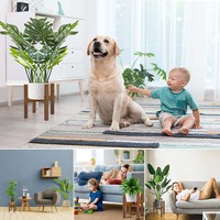 Étagères de présentoir de plantes en pot de bureau simples supports en bois dur d'érable d'intérieur support de plante réglable support de plante stable d'intérieur