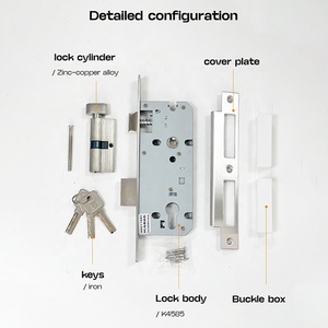 Xinjj K4585 Chống Trộm Cửa Xi Lanh Khóa Set Kẽm Mạ Kết Thúc <span class=keywords><strong>Key</strong></span> Mở Khóa Dễ Dàng Cài Đặt Khác Nhau Xi Lanh Kích Thước (70Mm) - Product Image 4