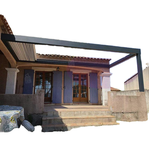 Pérgola Retráctil de Aluminio con Recubrimiento en Polvo, Impermeable, para Jardín, Picnic, Playa, con Cortinas - Product Image 1