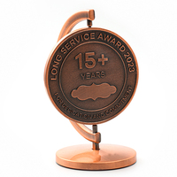 Personnaliser Bronze Antique Spinning Embossé Médaillon Anniversaire Logo 3D Métal Trophée Plaque Fabricant