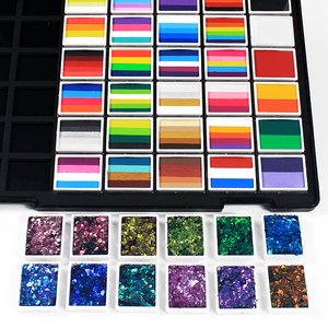 Peinture pour le visage et le corps à base d'eau, 42 couleurs arc-en-ciel, avec <span class=keywords><strong>kit</strong></span> de 12 gels pailletés pour Halloween, cosplay, fête, <span class=keywords><strong>maquillage</strong></span> de scène - Product Image 3