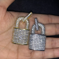 Nouveautés en promotion : Pendentifs breloques pour homme en laiton plaqué or 18 carats, sertis de zircon 5A et CZ, style rappeur