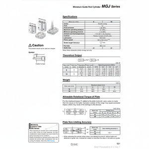 Pièces pneumatiques de MGJ10-5 de cylindre de tige de guidage miniature SMC - Product Image 1