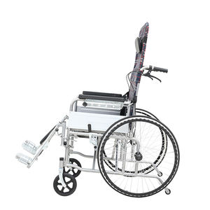 Kursi roda Manual sandaran belakang tinggi dengan desain datar penuh sandaran kaki angkat sandaran kaki dapat disesuaikan-untuk rehabilitasi - Product Image 4