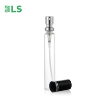 Atomiseur de parfum portable cylindrique transparent de haute qualité personnalisé de 10 ml, 20 ml, 30 ml, flacons d'échantillon de parfum en verre à col serti