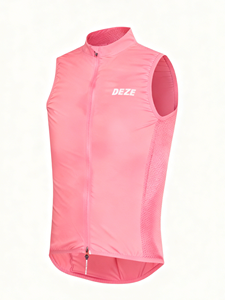 Veste sans manches coupe-vent en gros, logo personnalisé imprimé, veste de cyclisme coupe-vent unisexe pour événements sportifs sur route, VTT, course à vélo par temps froid - Product Image 1