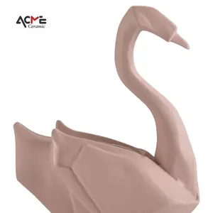 Home Decor Ornament Swan Lover Figurines Ceramic Animal Statue Couple Swan Sculptures Crafts Wedding Gifts