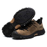 Chaussures de sécurité en cuir, embout en acier, anti-perforation, antidérapantes, bottes de travail pour la construction
