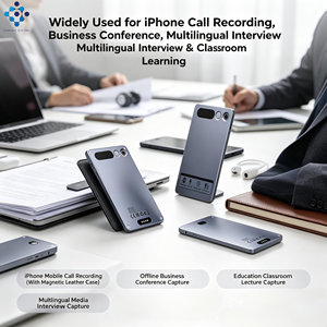 <span class=keywords><strong>Enregistreur</strong></span> vocal intelligent AI FW920E avec charge magnétique sans fil, alliage <span class=keywords><strong>d</strong></span>'aluminium anodisé, batterie 400 mAh - Commande via application vocal-écrit - Product Image 4