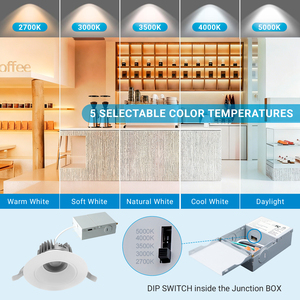 Plafonnier <span class=keywords><strong>LED</strong></span> encastré rond carré COB 4'' 15W à intensité variable Triac USA Canada avec boîte de jonction - Product Image 4