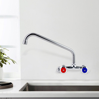 Robinet de cuisine moderne à double poignée de commutation Bec mural flexible Vanne en céramique Noyau en laiton Matériau Sense Robinet pour bassin