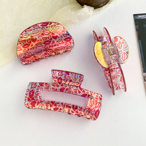 Pince à cheveux en forme de cœur en acrylique pour la Saint-Valentin, accessoires de coiffure en plastique de style fête pour femmes et filles - Product Image 2