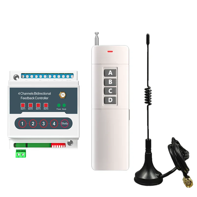 Wireless Remote Control Switch DC12V/24V 4-channel Relay Receiver Module Universal 433 MHz RF Remote Control Transmitter