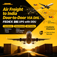 Transporte Aéreo a India Puerta a Puerta VÍA DHL FEDEX DHL UPS con DDU |   Logística Puerta a Puerta |   Socio de Alibaba