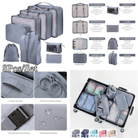 Ensemble de 6 pièces 8 pièces organisateur de voyage à compression portable personnalisé ensemble de cubes d'emballage de bagages pour le voyage