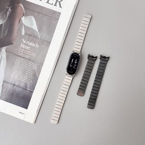 Forwelleny NFC Versión One Bead Wristband Pulsera magnética de acero inoxidable con hebilla para hombres y mujeres <span class=keywords><strong>Xiaomi</strong></span> Band 9 8 NFC - Product Image 3