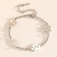 Bracelet Patte d'Animal Mignon en Acier Inoxydable, Titane, Or et Argent pour Femmes et Hommes (Patte de Chat, Patte de Chien)