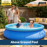 Pursuefree Schmetterling Aufblasbarer Outdoor-Pool Familien-Schwimmbecken in Verschiedenen Größen Aufblasbarer Netz-Pool