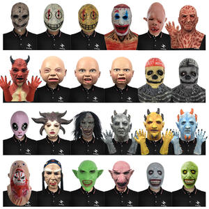 BAIGE personalizado para Ghost Face Horror Headgear Series One Masquerade Zombie Máscara de látex en stock para fiesta de Halloween Prank Props - Product Image 4