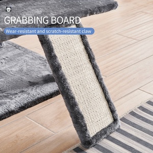 <strong>Large</strong> <strong>Cat</strong> <strong>Climbing</strong> <strong>Tree</strong>, Dark Gray Flannel 67-inch High Multi-floor <strong>Cat</strong> House Tower <strong>Tree</strong> - Product Image 6