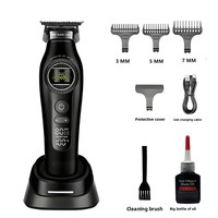 Alat Cukur Rambut Elektrik Profesional Pria OEM/ODM 5-Kecepatan Motor Rotor Eksternal Tanpa Sikat Pisau Keramik DLC Clipper Barber