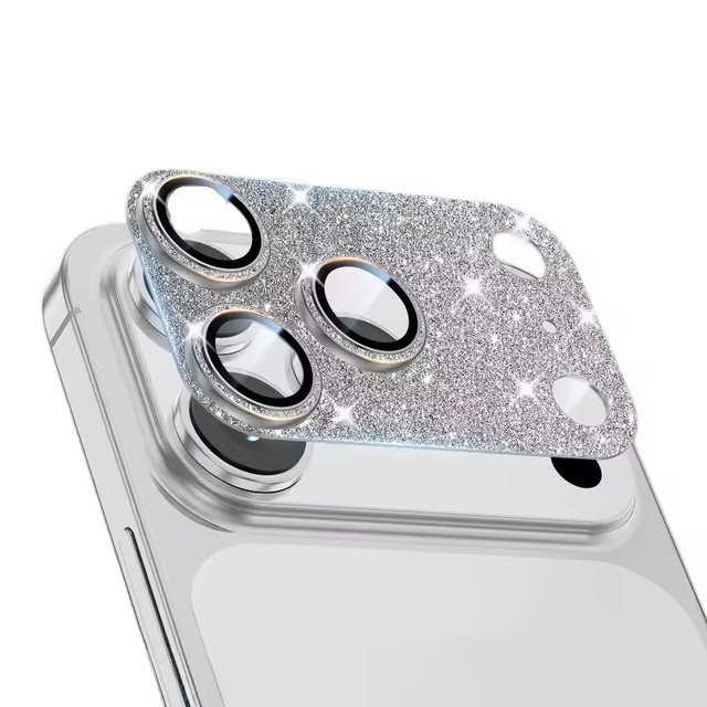 Tempered Glass Screen Protector for Iphone 17 Air Pro Max Full Glue Glitter Camera Ring Shockproof Mobile Camera Lens Cover