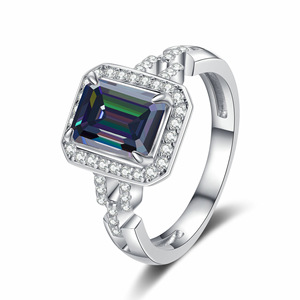 ขายส่งจากโรงงาน แหวนเงินแท้ 925 ประดับด้วยมอสซาไนต์ทรงเหลี่ยมมรกต 2 กะรัต คุณภาพ VVS GRA พร้อมใบรับรอง - Product Image 6