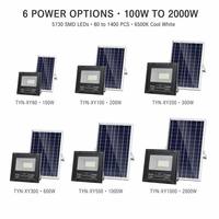 Reflector Solar de 100W para Exteriores, IP65 Impermeable, LED con Control Remoto, Seguro y Duradero, para Jardín, Patio, Piscina, 6500K, ABS