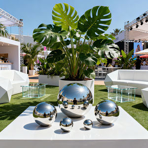 Boule ornementale ronde <span class=keywords><strong>de</strong></span> luxe d'acier inoxydable pour la décoration extérieure <span class=keywords><strong>de</strong></span> maison <span class=keywords><strong>de</strong></span> bureau et <span class=keywords><strong>de</strong></span> Noël-surface polie résistante aux intempéries - Product Image 2