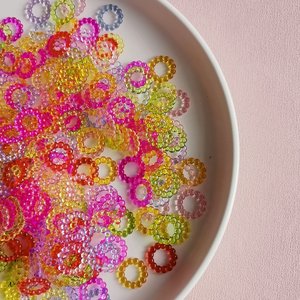 Perles circulaires en acrylique transparentes de 14 mm pour slime, boue cristalline, garniture, accessoires pour anneaux à cheveux et travaux d'aiguille - Product Image 1