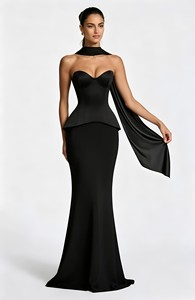 Abito da sposa a <span class=keywords><strong>sirena</strong></span> rosso ciliegia drappeggiato, moderno, di alta qualità, con spalle scoperte e schiena scoperta, taglie forti, nuovo stile 2026 - Product Image 2
