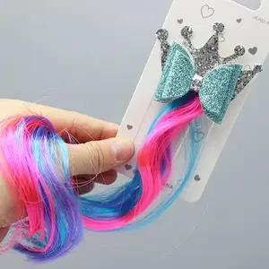 Perruque nœud à paillettes 2020, épingle à cheveux pour enfants, accessoires de fête