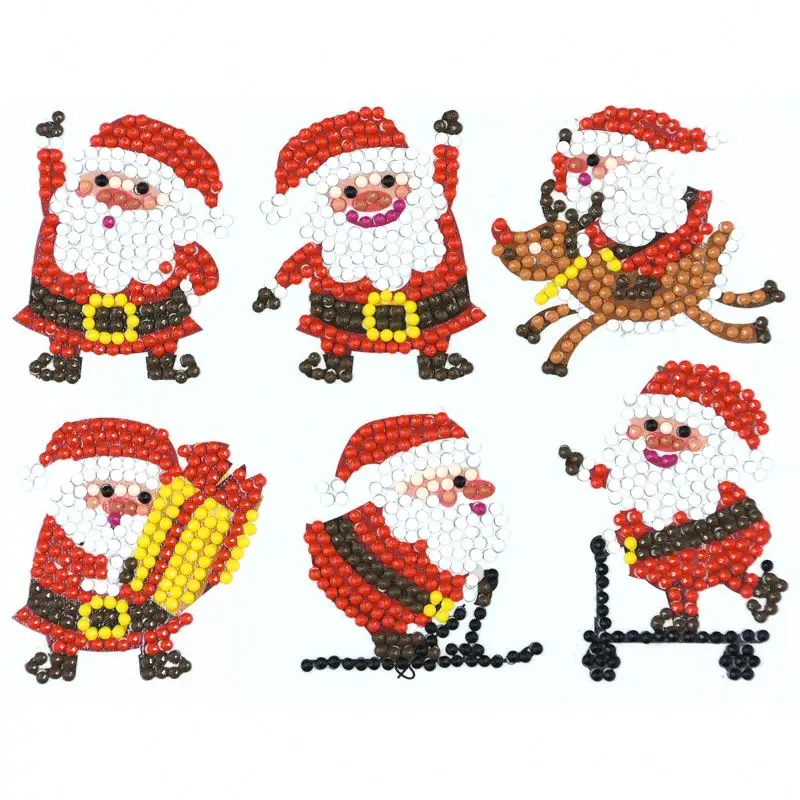 Bán Buôn Sáng Tạo Trẻ Em Sơn Kim Cương Phim Hoạt Hình Trượt Tuyết Santa Khảm Sticker,Cup Tủ Lạnh Điện Thoại Di Động Dán