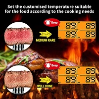 Thermomètre à viande intelligent Tuya Bluetooth, moniteur de température sans fil avec 4 sondes pour barbecue, four et cuisson