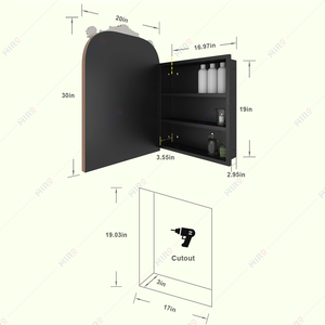 <strong>Vintage</strong> Arched Bathroom <strong>Medicine</strong> <strong>Cabinet</strong> with Mirror, Hand-Painted Flower on Aluminum Frame Art Decor <strong>Medicine</strong> <strong>Cabinets</strong> - Product Image 4