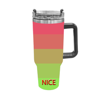 Mug de voyage isotherme en acier inoxydable personnalisé Androgyne Gay Rainbow de 40 oz avec poignée robuste, idéal pour les trajets en véhicule et les pauses thé au bureau