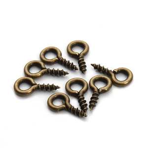 100 pcs/lot taille <span class=keywords><strong>mixte</strong></span> fer neuf forme crochets oeillets vis petites épingles à oeil minuscules crochets pour bijoux à bricoler soi-même faisant des accessoires - Product Image 2