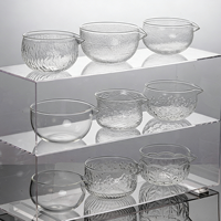 En stock – Bol à matcha en verre transparent de haute qualité, multi-styles, avec bec verseur, ensemble de supports Chawan pour la cérémonie du thé matcha