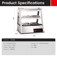 Vitrine chauffante électrique commerciale 700 mm 0,7 kW en acier inoxydable pour café et buffet