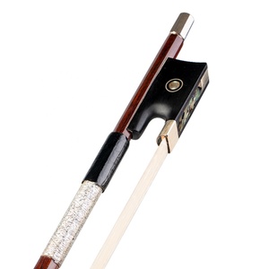 NAOMI 4/4 Archet de violon en bois de Brésil avec incrustation d'yeux parisiens de grenouille en ébène Poignée en peau de lézard - Product Image 4