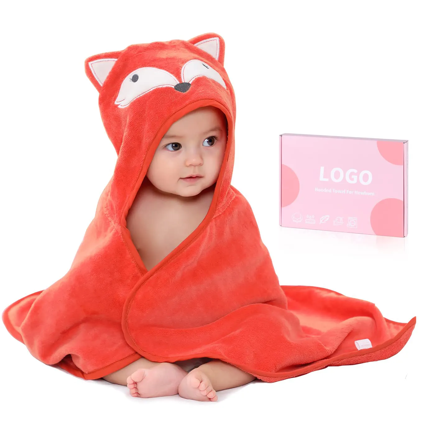 Benutzer definierte Tier Design Bio-Baumwolle Kinder Bad Decke Set Baby Kapuzen Handtuch für Neugeborene